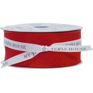My Texas House Red Woven Ribbon 18ft Americana Decor